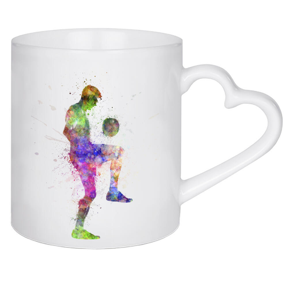 Herztasse "Soccer player in watercolor-g" artboxONE - Sport / Fußball