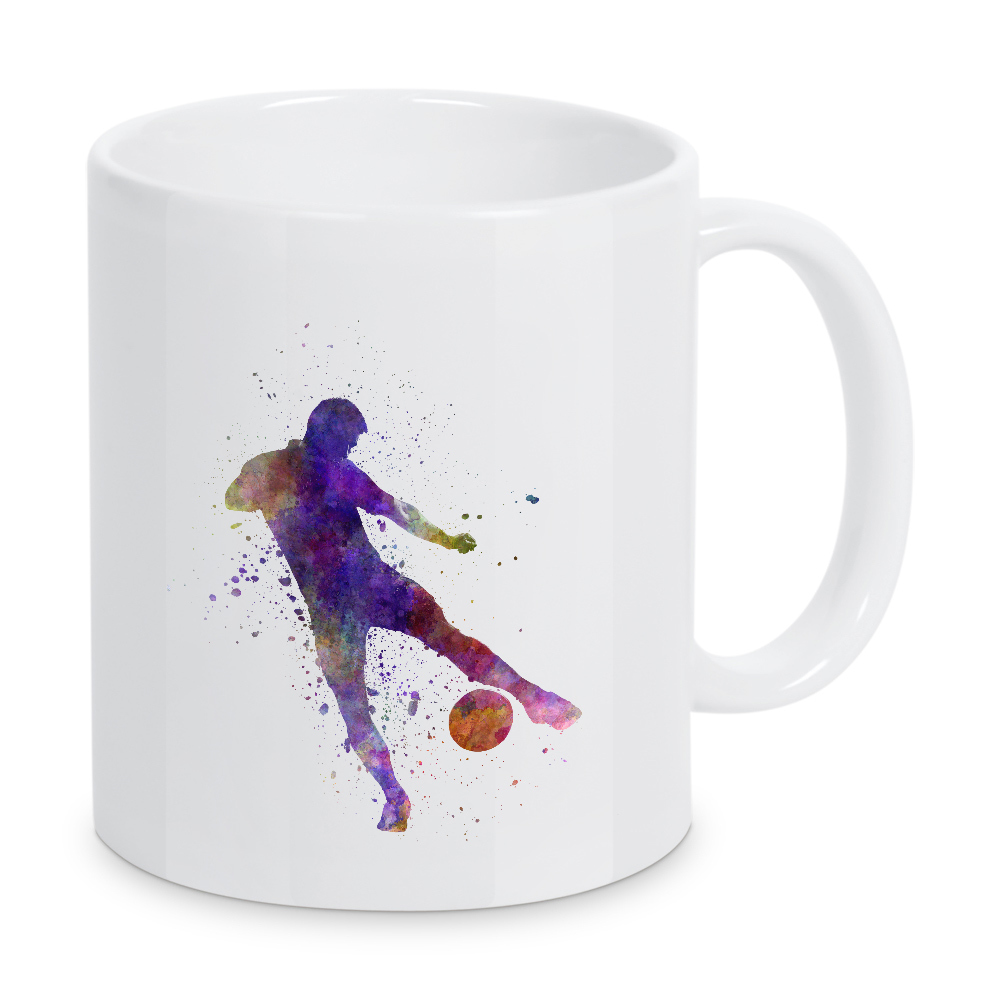 Tasse "Soccer player in watercolor-h" artboxONE - Sport / Fußball - Sport,Sports,Color,Illustration,Watercolor,Stadium,Soccer,Footballer,Young,Goal