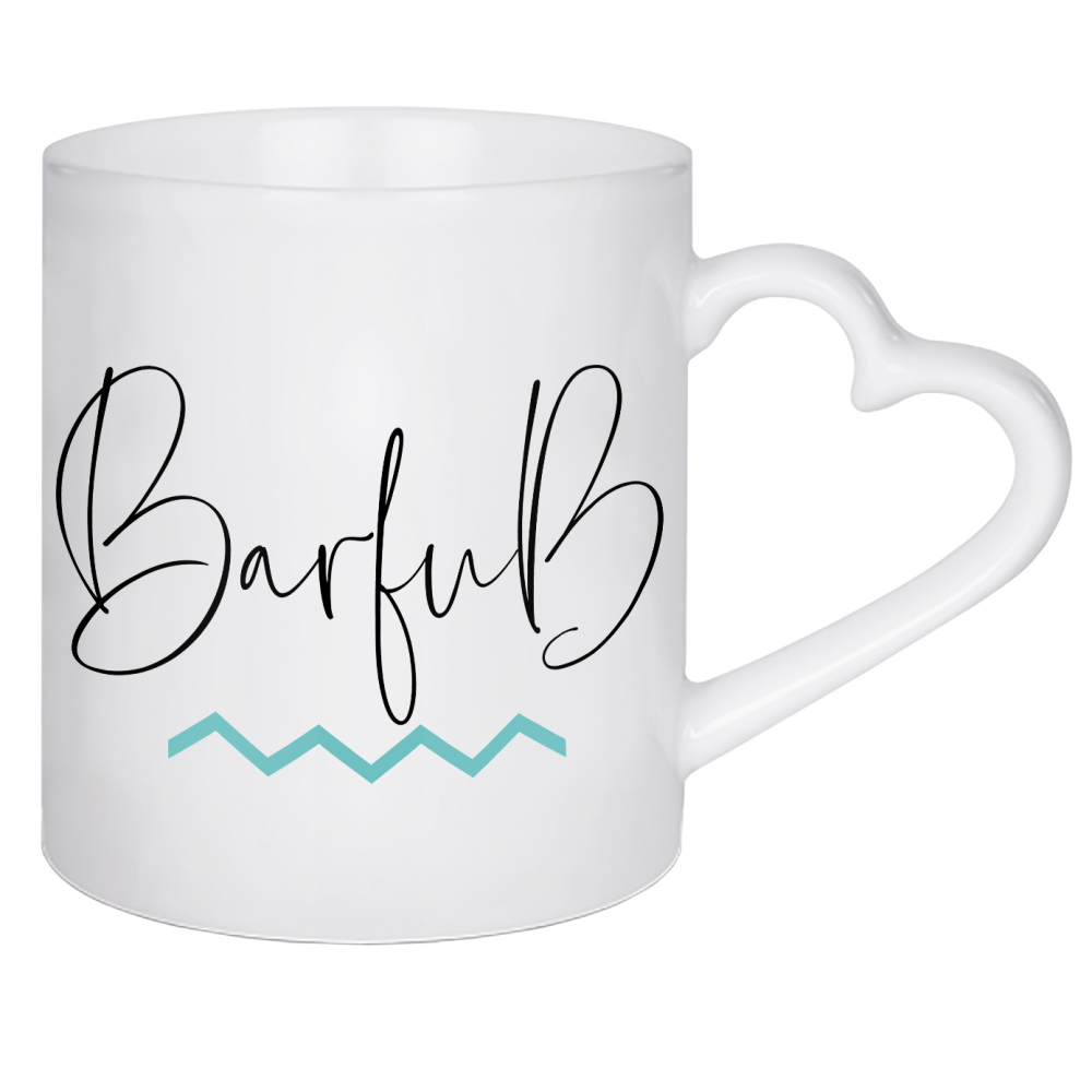 Herztasse "Barfuß Typo" artboxONE - Typografie,Reise,Geometrie