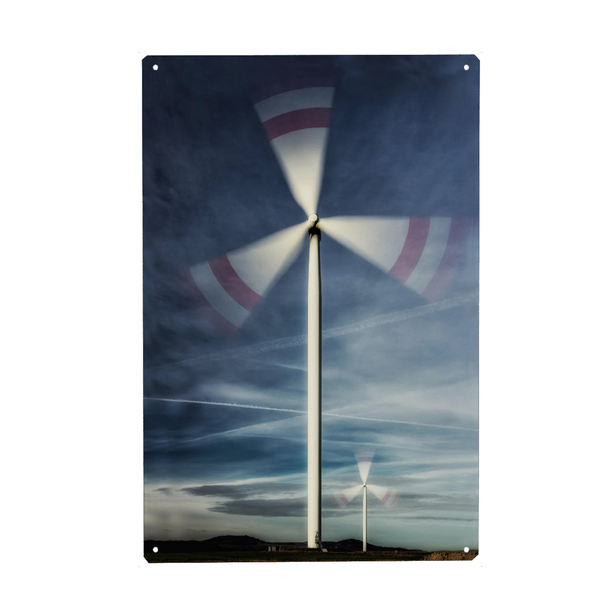 Metall Poster "Windräder" artboxONE - Natur - Strom,Landschaft,Neue welt,Energiesparen,ökostrom - Blechschild