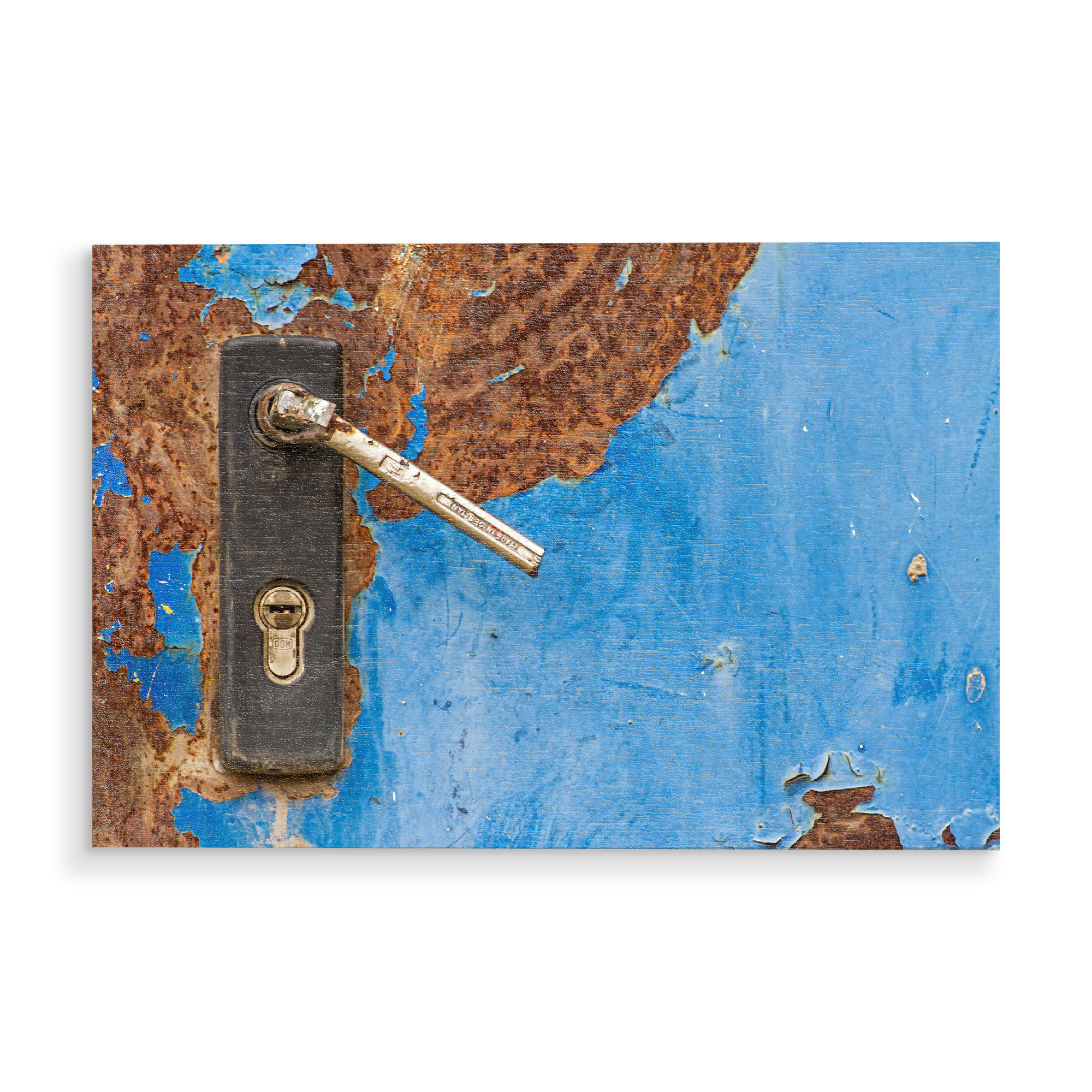 Holzbild "Alte Tür I" artboxONE - Reise - Tür,Türklinke,Schlüsselloch