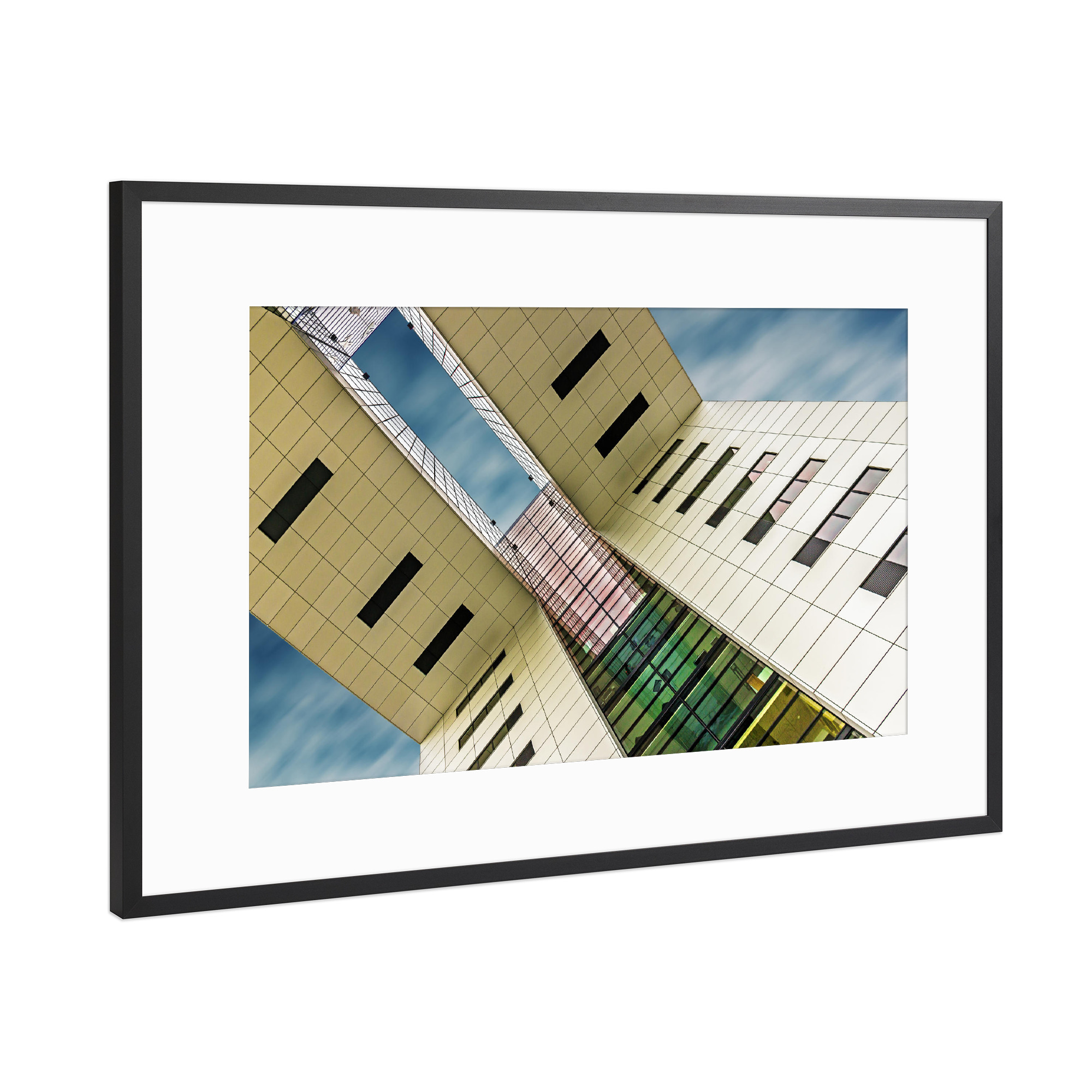 Poster mit Rahmen Schwarz (Metallic) "Gen Himmel I" artboxONE - Architektur
