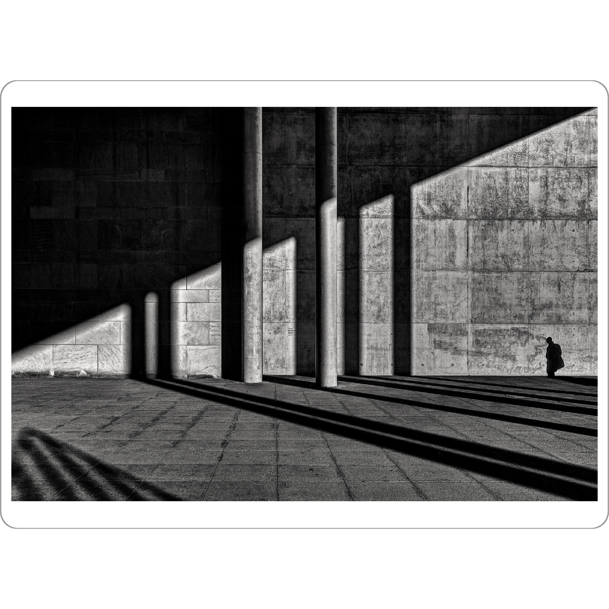Tischset "Pfeiler" artboxONE - Natur,Schwarzweiß - Archilove,Silhouette,Minimalismus,Architektur und menschen,Streetphotography - Bild archilove