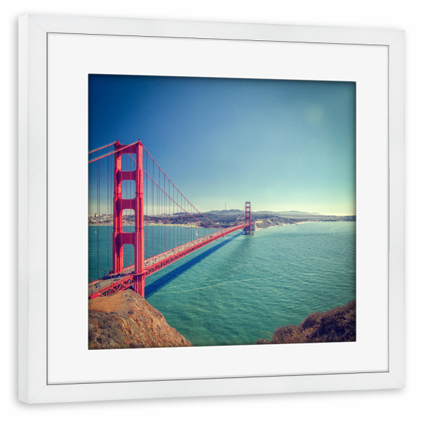 Poster mit Rahmen weiß "Golden Gate Bridge 4" artboxONE - Reise,Städte / San Francisco