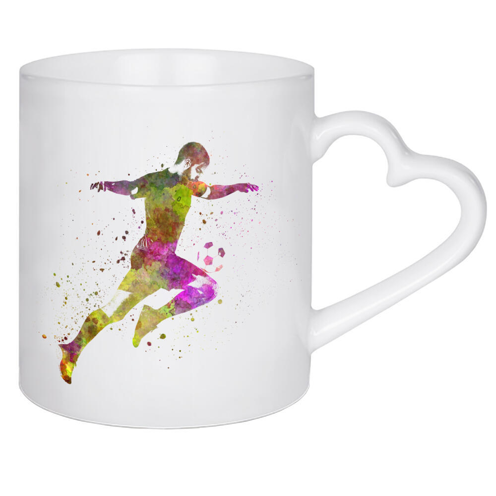 Herztasse "Soccer player in watercolor-r" artboxONE - Sport / Fußball