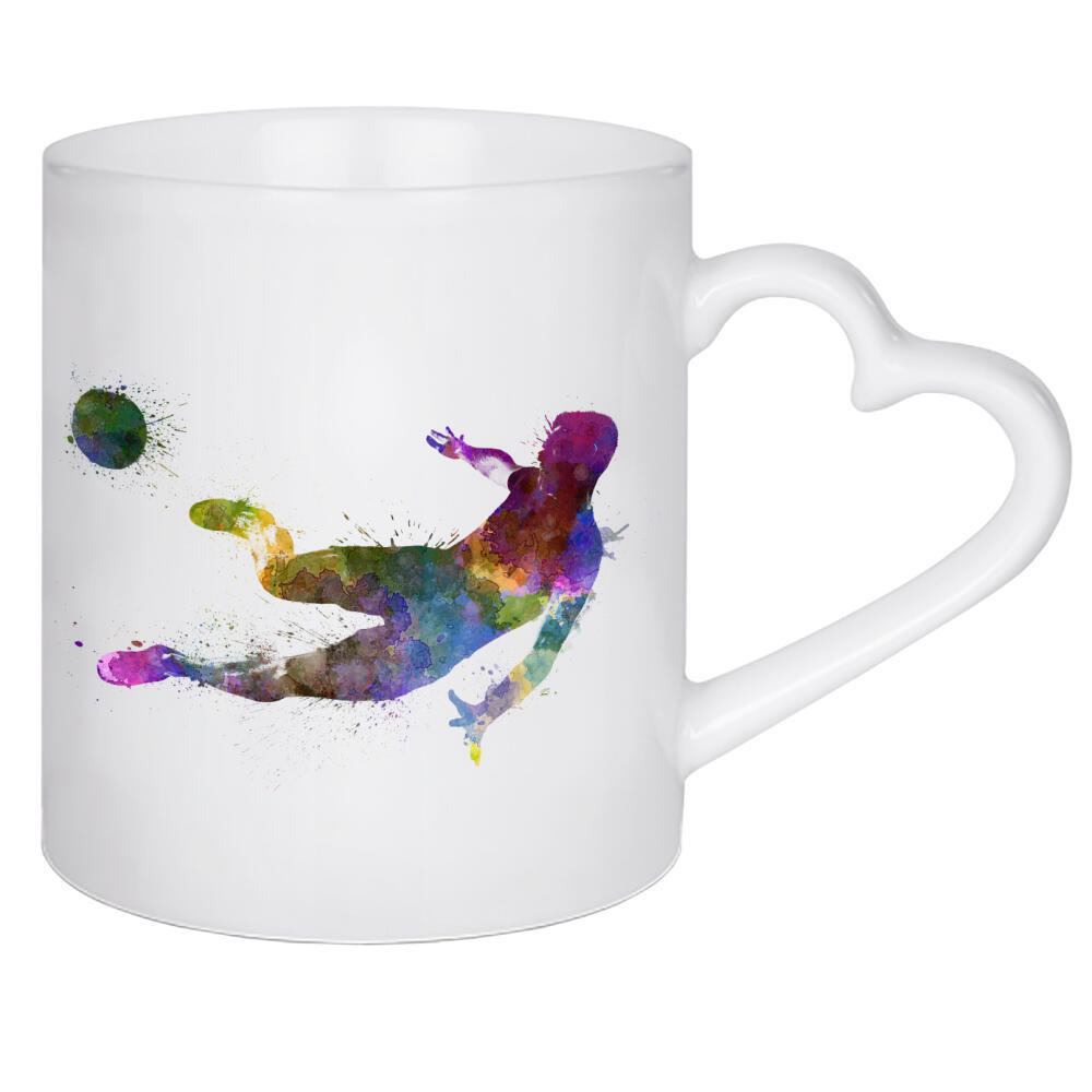 Herztasse "Soccer player in watercolor-z" artboxONE - Sport / Fußball