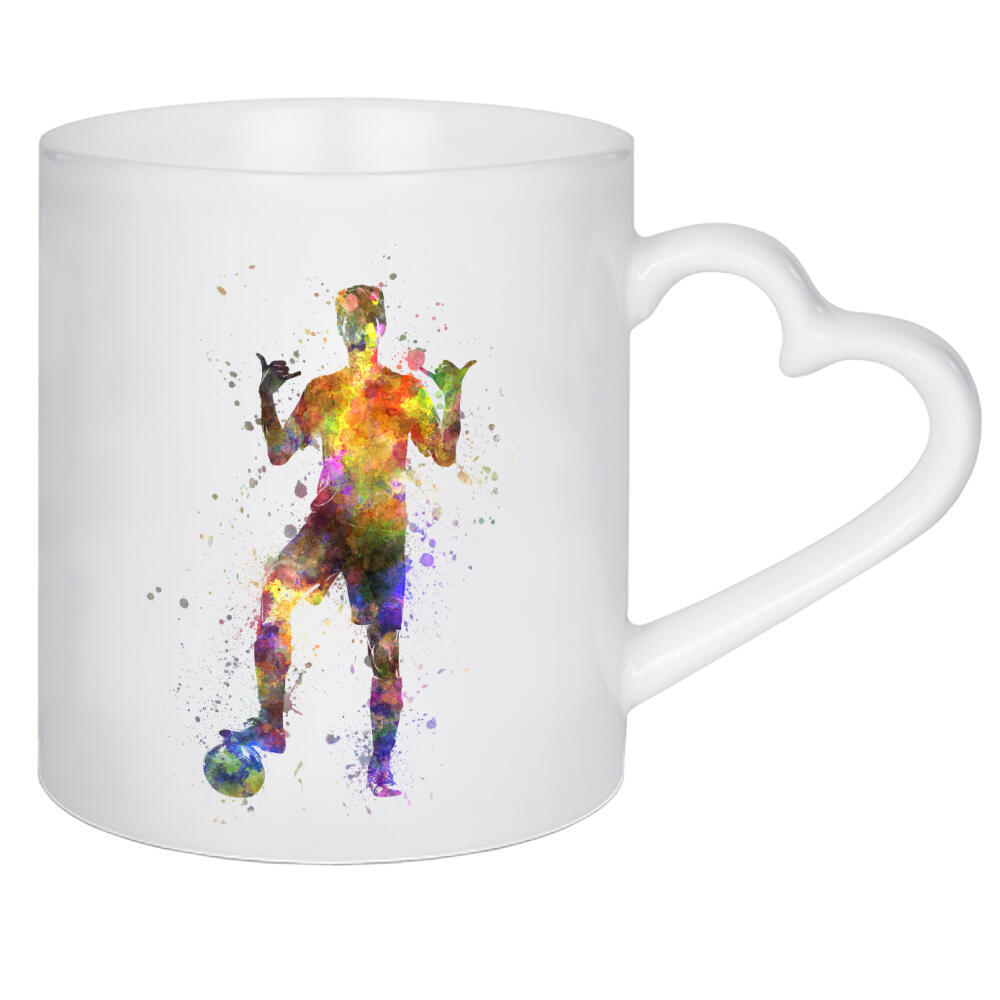Herztasse "Soccer player in watercolor-ZC" artboxONE - Sport / Fußball