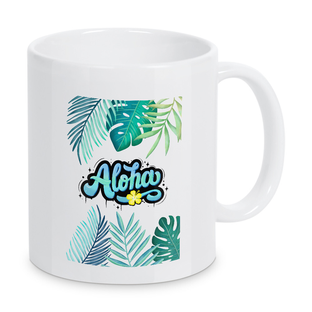 Tasse "Sommer, Sonne, Palmen, Aloha" artboxONE - Typografie,Natur,Floral