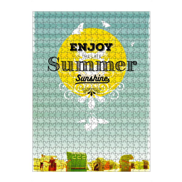 Puzzle Ravensburger "Spätsommer" artboxONE - Für Kinder,Sommer - Sommer,Strand,Typografie,Enjoy,Sunshine,Strandkorb,Beach,Schmetterlinge,Butterfly