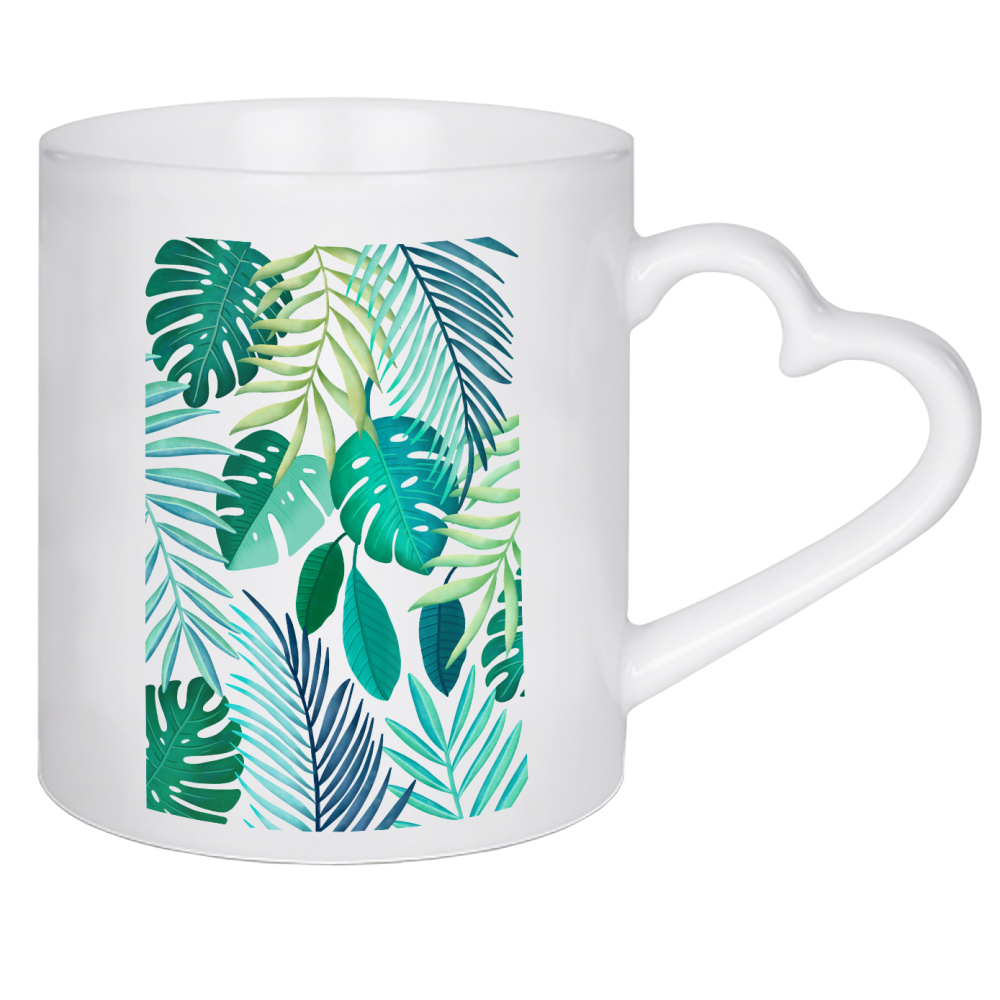 Herztasse "Tropisch-exotisches Blätterwerk" artboxONE - Natur,Floral