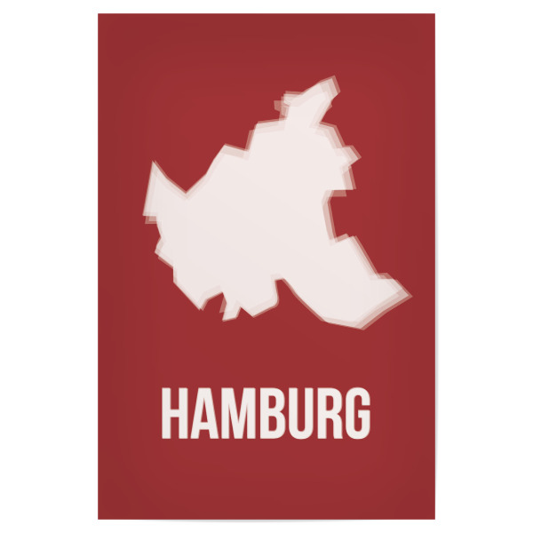 Poster 30x20 cm "Hamburg Silhouette" artboxONE - Städte / Hamburg - Hamburg,Hansestadt,Silhouette,Stadtgrenze,Grenze,Border
