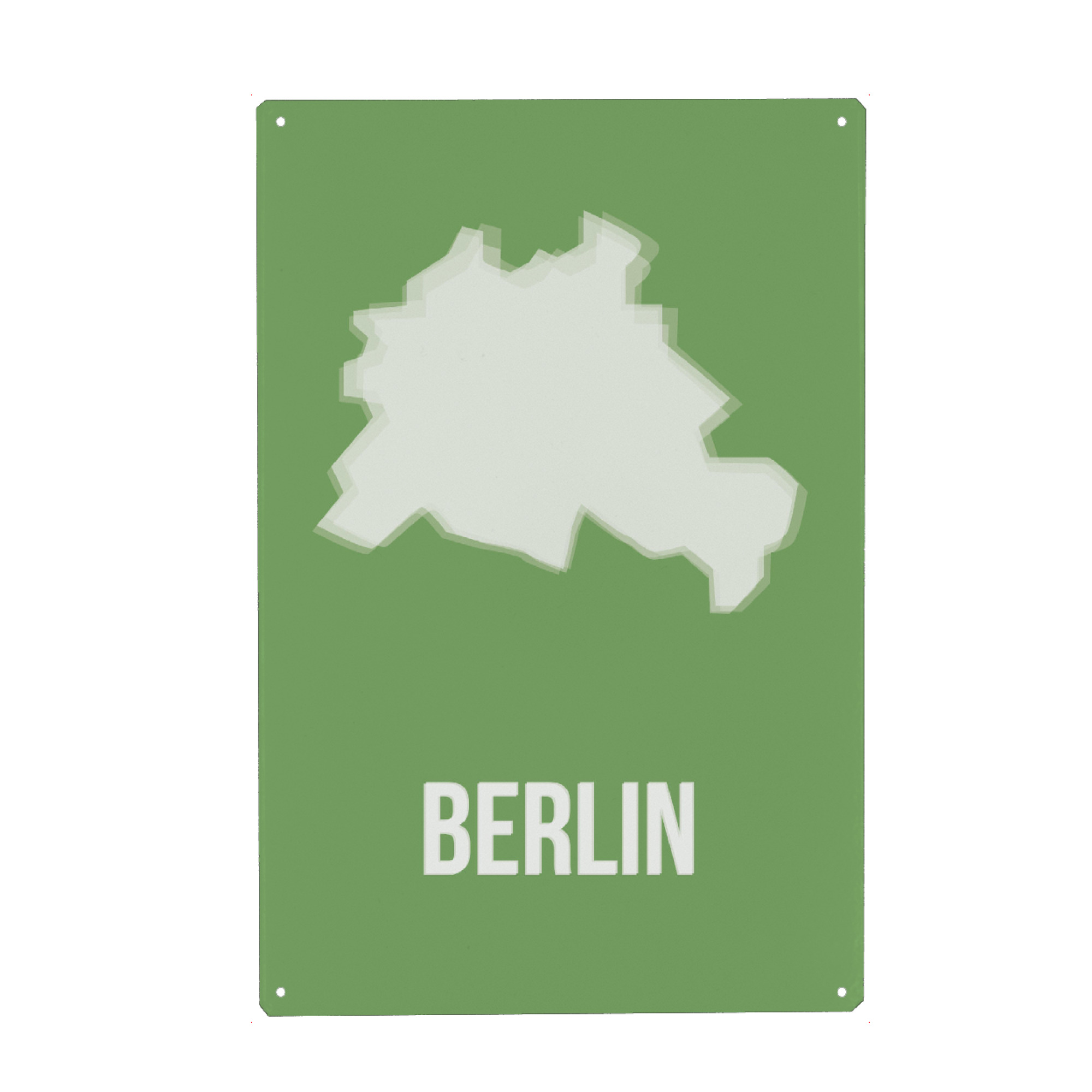 Holzbild "Berlin Silhouette" artboxONE - Städte / Berlin - Berlin,Hauptstadt,Silhouette,Stadtgrenze,Grenze,Border