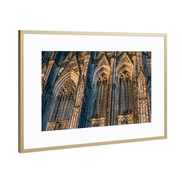 Poster mit Rahmen Gold "Kölner Dom 2" artboxONE - Städte / Köln - Kirche,Religion,Köln,Sehenswürdigkeit,Domplatz
