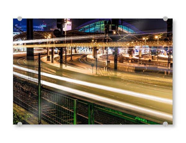 Acrylglasbild "Kölner Straßen bei Nacht" artboxONE - Städte / Köln - Köln,Veedel,Kölner hbf,Liebe deine stadt