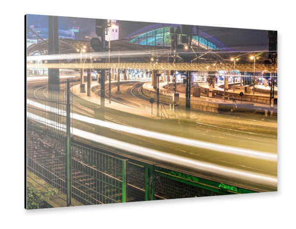 Alu-Dibond "Kölner Straßen bei Nacht" 30x20 cm artboxONE