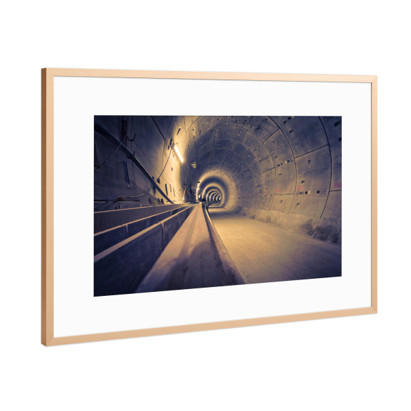 Poster mit Rahmen Kupfer "Unterwelt" artboxONE - Städte / Hamburg - U-bahn,Metro,Unterirdisch,Lost place