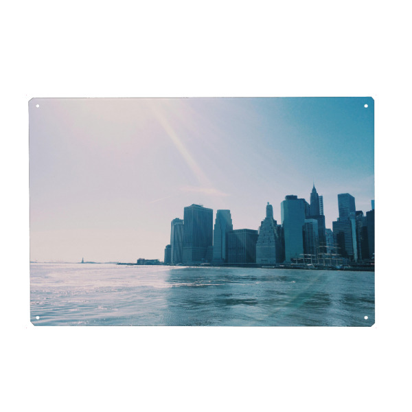 Holzbild "Stadtblick" artboxONE - Städte / New York - Manhattan,New york,Nyc,Lower manhattan,Brooklyn view,Big apple,Skyline