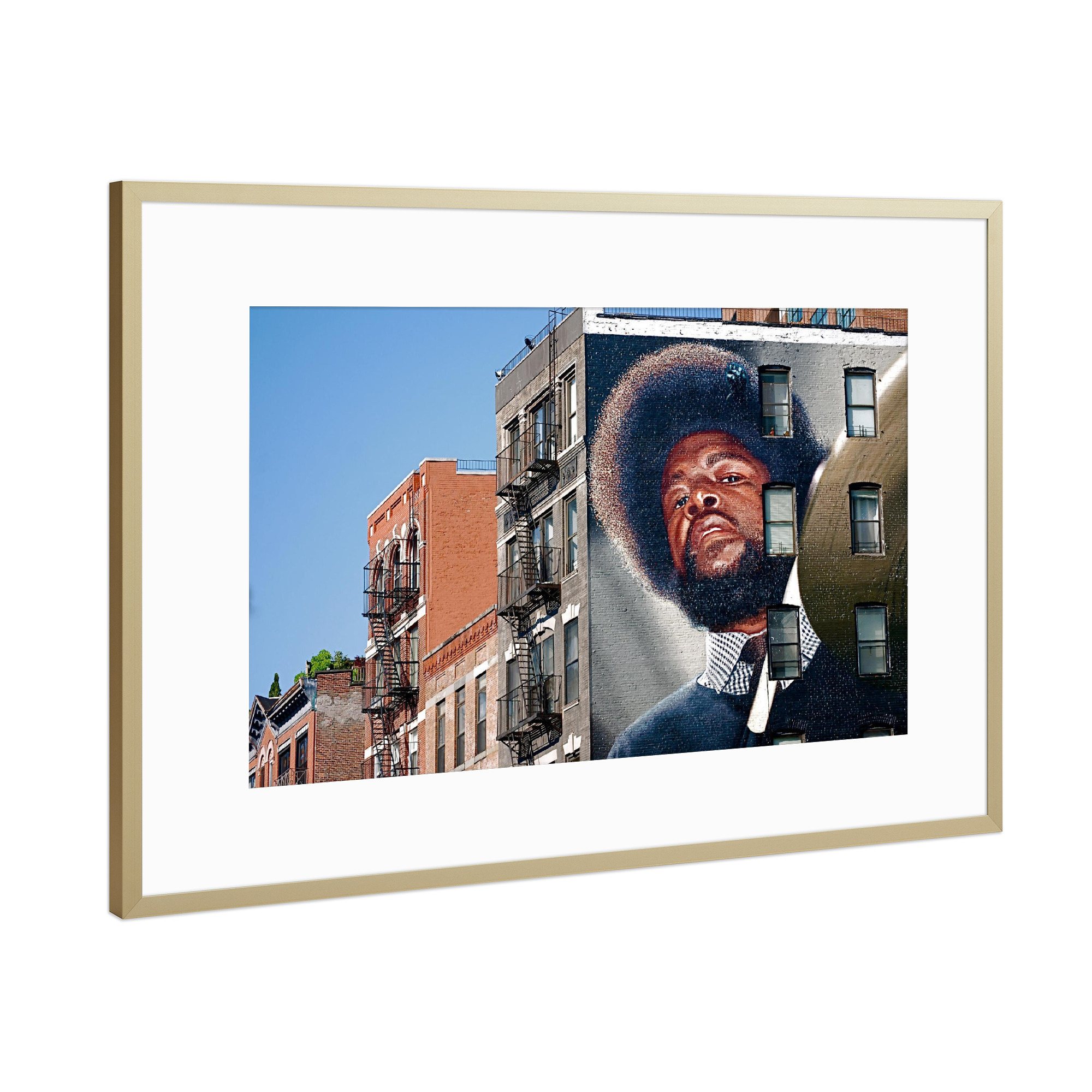 Poster mit Rahmen Gold "Urban Street" artboxONE - Städte / New York - Streetart,Inspiration,Face,Motivation sprüche,Hochzeit,Rapper