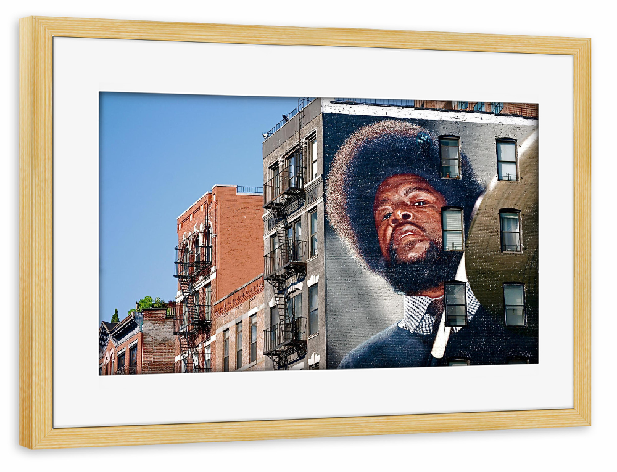 Poster mit Rahmen kiefer "Urban Street" artboxONE - Städte / New York - Streetart,Inspiration,Face,Motivation sprüche,Hochzeit,Rapper