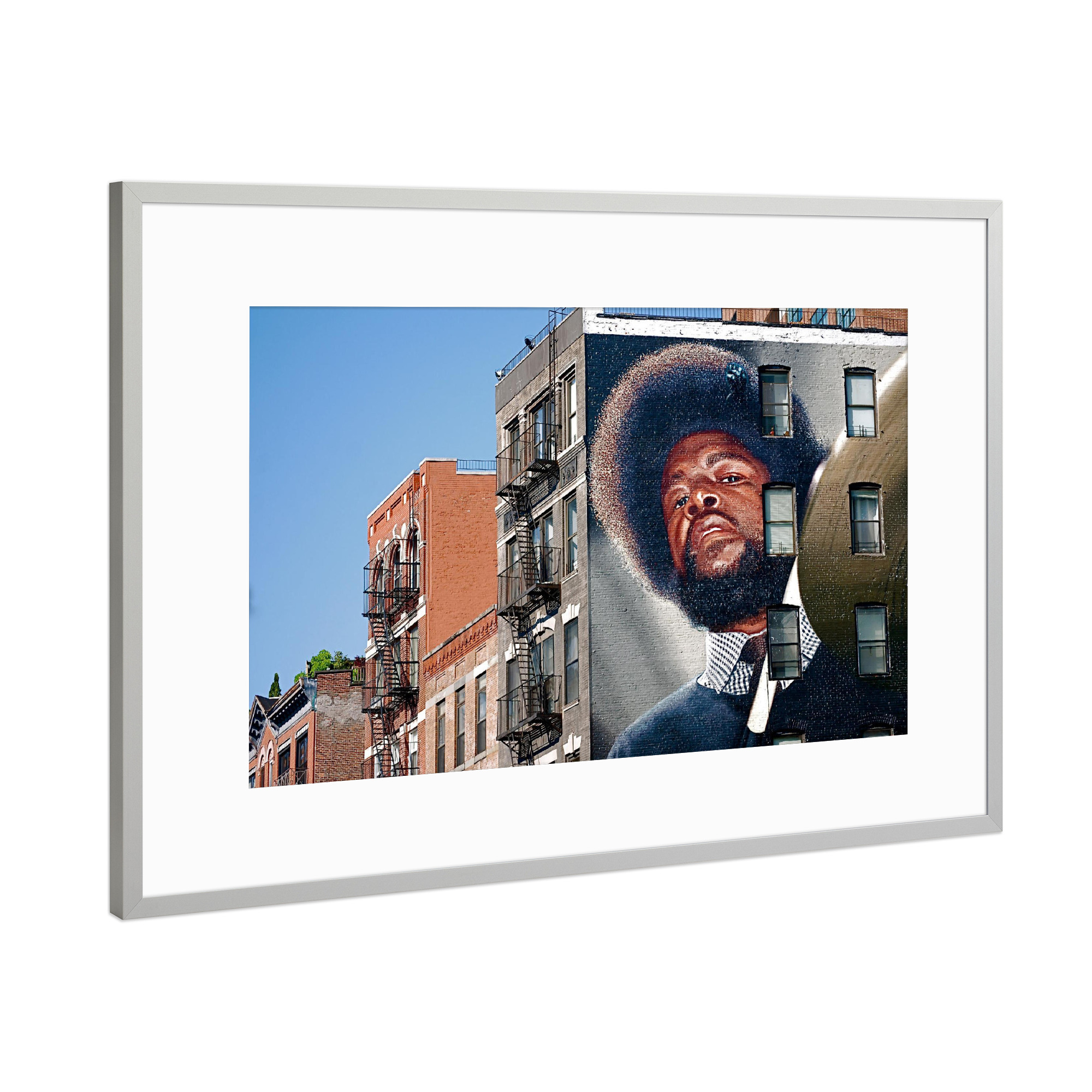 Poster mit Rahmen Silber "Urban Street" artboxONE - Städte / New York - Streetart,Inspiration,Face,Motivation sprüche,Hochzeit,Rapper