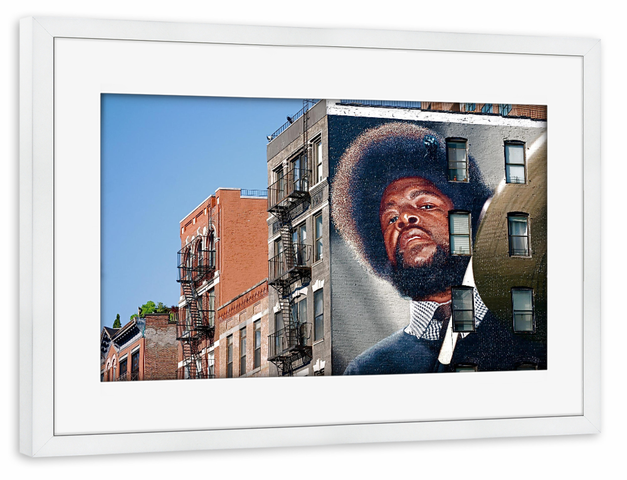 Poster mit Rahmen weiß "Urban Street" artboxONE - Städte / New York - Streetart,Inspiration,Face,Motivation sprüche,Hochzeit,Rapper
