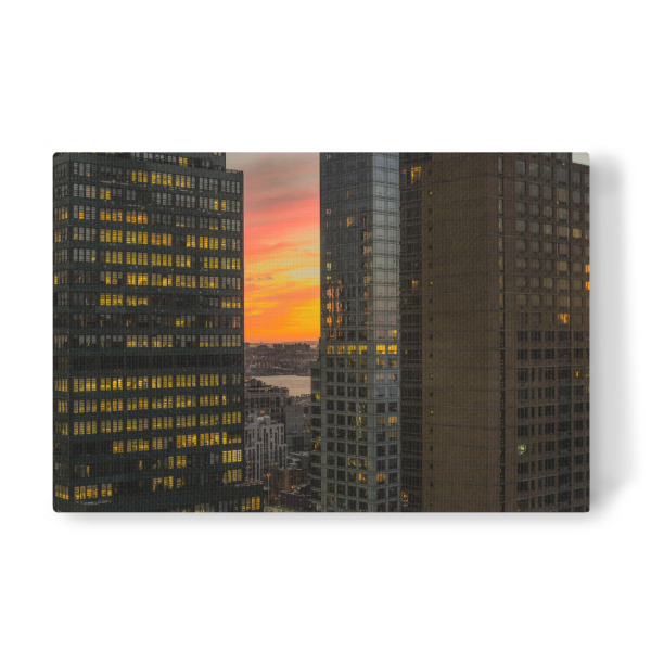 Leinwandbild "Blackyellow Skyscraper" artboxONE - Städte / New York - New york,Nyc,Lower manhattan,Brooklyn-ansicht,Großer apfel