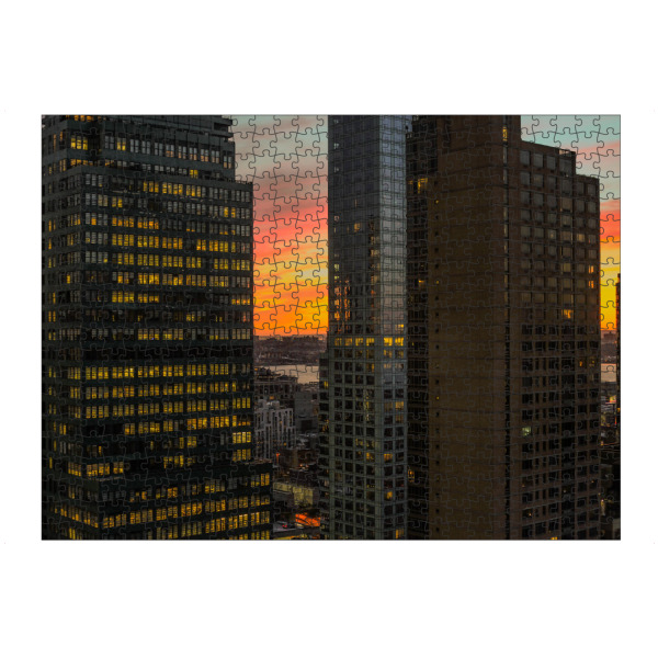 artboxONE Puzzle "Blackyellow Skyscraper" artboxONE - Städte / New York - New york,Nyc,Lower manhattan,Brooklyn-ansicht,Großer apfel