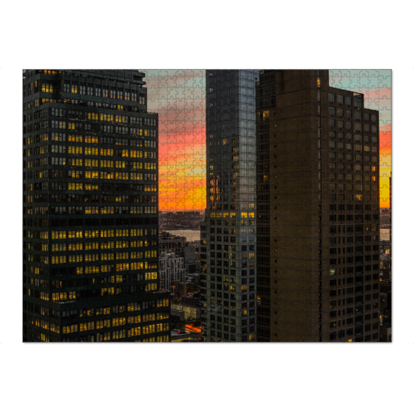 Puzzle Ravensburger "Blackyellow Skyscraper" artboxONE - Städte / New York - New york,Nyc,Lower manhattan,Brooklyn-ansicht,Großer apfel