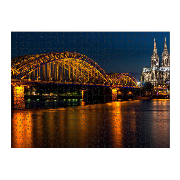 artboxONE Puzzle "Köln Silhouette 2" artboxONE - Städte / Berlin,Städte / Köln - Hohenzollernbrücke,Kölner dom,Köln nacht,Rhein,Skyline köln