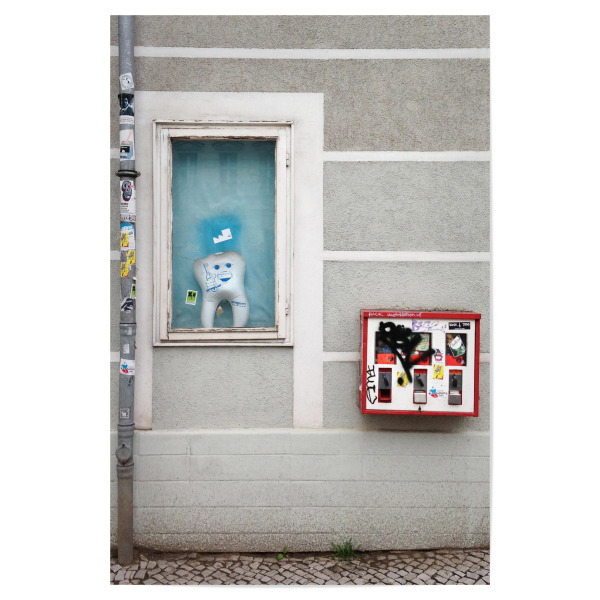 Poster 30x20 cm "Gut für die Zähne" artboxONE - Rock the kitchen,Essen & Trinken,Streetart - Kaugummiautomat,70er,80er,90er,Retro,Gum,Kaugummi