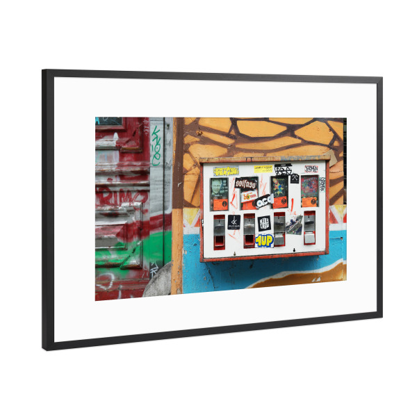 Poster mit Rahmen Schwarz (Metallic) "Kinderaugen leuchten" artboxONE - Rock the kitchen,Essen & Trinken,Streetart