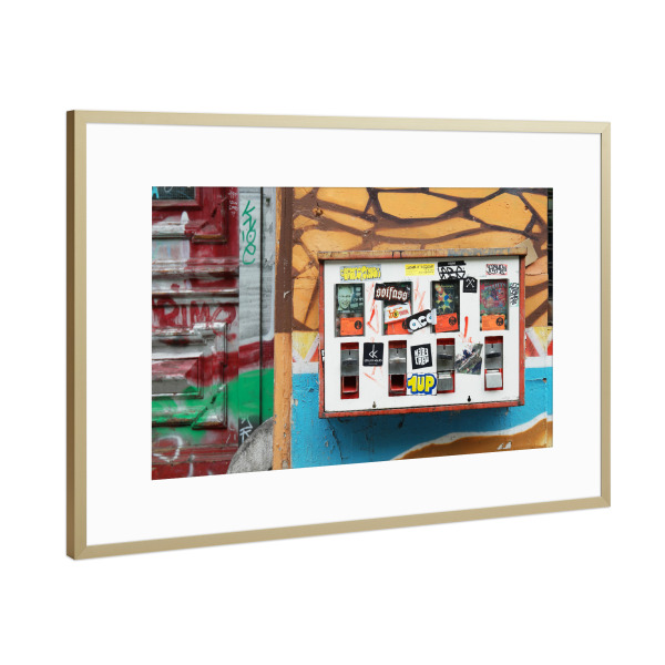 Poster mit Rahmen Gold "Kinderaugen leuchten" artboxONE - Rock the kitchen,Essen & Trinken,Streetart