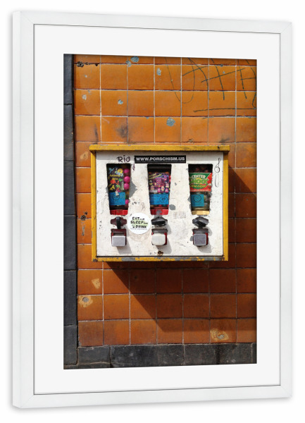 Poster mit Rahmen weiß "Kinderheits Erinnerungen" artboxONE - Rock the kitchen,Essen & Trinken,Streetart