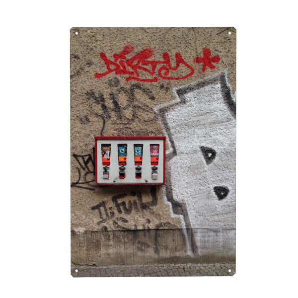 Metall Poster "Insert Coin" artboxONE - Rock the kitchen,Essen & Trinken,Streetart