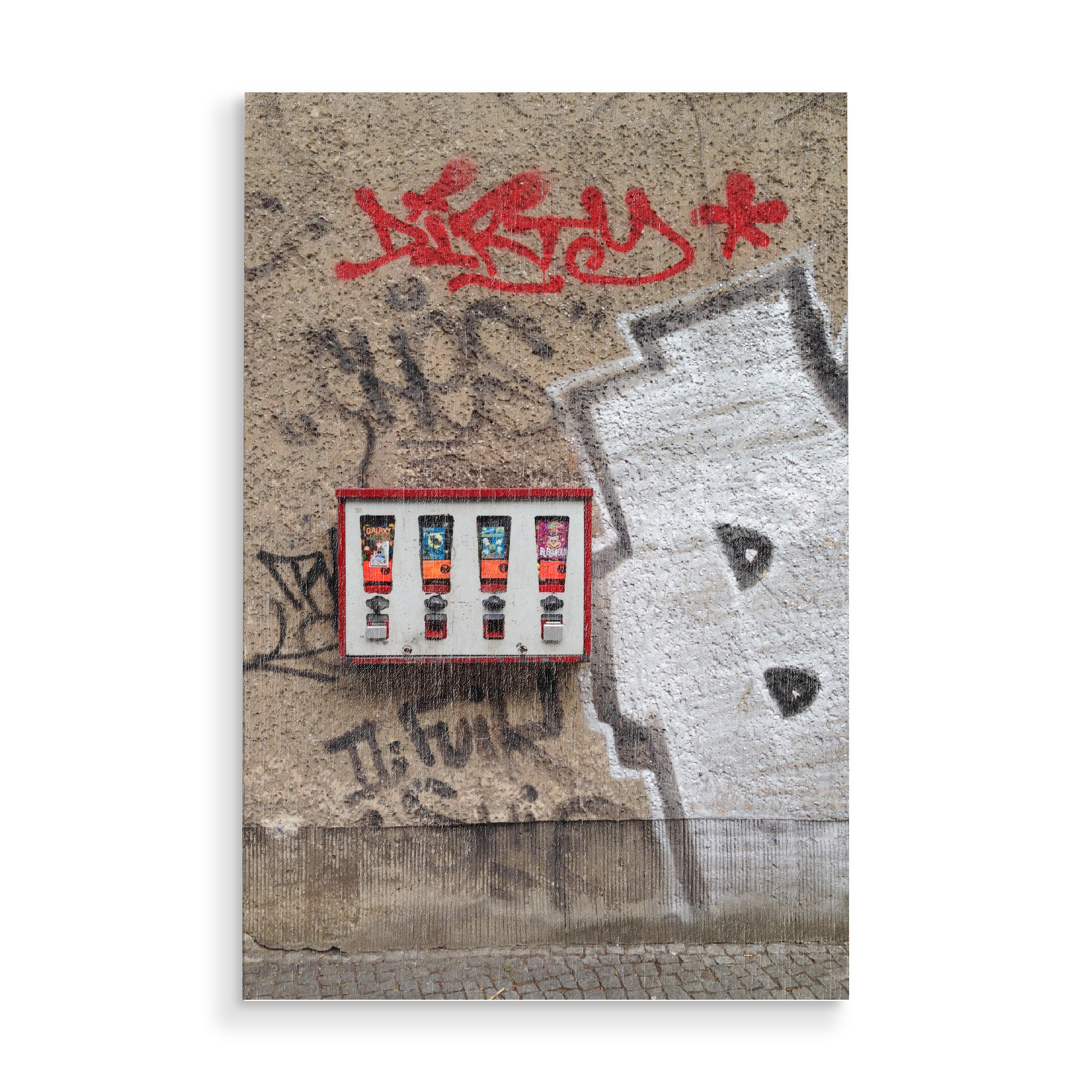 Holzbild "Insert Coin" artboxONE - Rock the kitchen,Essen & Trinken,Streetart