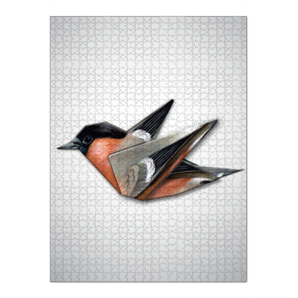Puzzle Ravensburger "Origami Blutfink Schwarm 2" artboxONE - Geometrie,Origami - Tier,Fink,Origami,Geometrische formen,Vogel,Falttechnik - Bild Tier