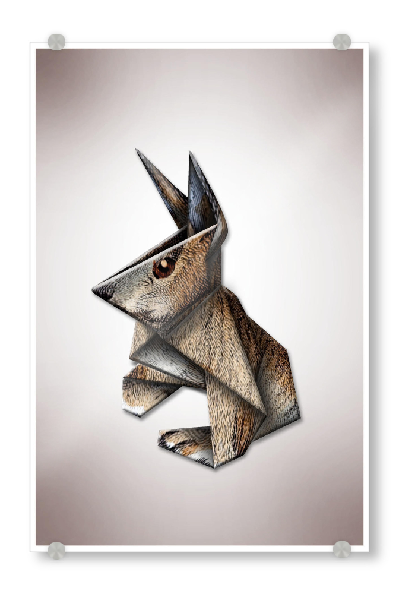 Acrylglasbild "Origami Kanninchen" artboxONE - Geometrie,Origami