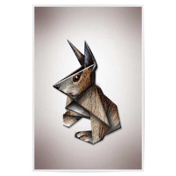 Poster 30x20 cm "Origami Kanninchen" artboxONE - Geometrie,Origami