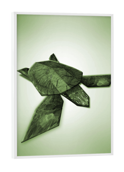 Poster mit weißem Rahmen "Schildkröten Origami" artboxONE - Geometrie,Origami
