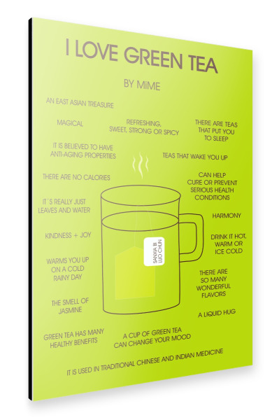 Alu-Dibond "Green Tea" 30x20 cm artboxONE