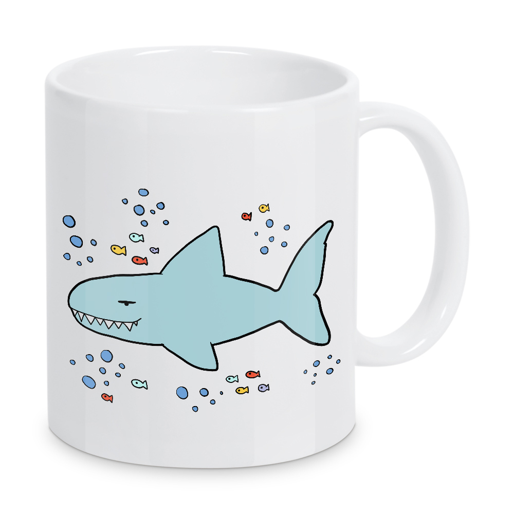 Tasse "Gut gelaunter Hai" artboxONE - Für Kinder,Tiere,Comic,Unterwasser