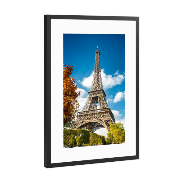 Poster mit Rahmen Schwarz (Metallic) "Tour Eiffel 2" artboxONE - Städte / Paris