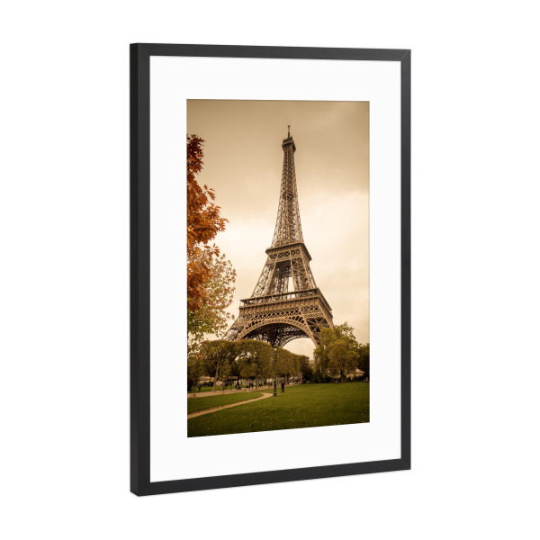 Poster mit Rahmen Schwarz (Metallic) "Eiffelturm Retro" artboxONE - Reise,Städte / Paris,Retro