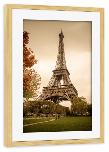Poster mit Rahmen kiefer "Eiffelturm Retro" artboxONE - Reise,Städte / Paris,Retro