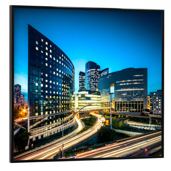 Poster mit schwarzem Rahmen 30x30 cm "Pariser Architektur Rush Hour 2" artboxONE - Städte / Paris