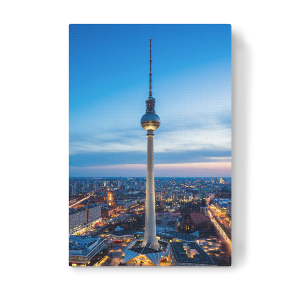 Leinwandbild "Alex Tower bei Nacht" artboxONE - Städte / Berlin