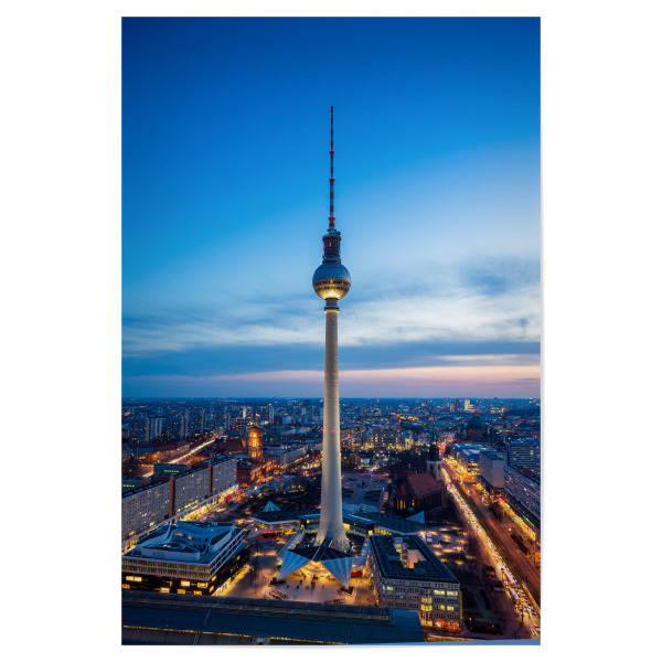 Poster "Alex Tower bei Nacht" artboxONE - Städte / Berlin