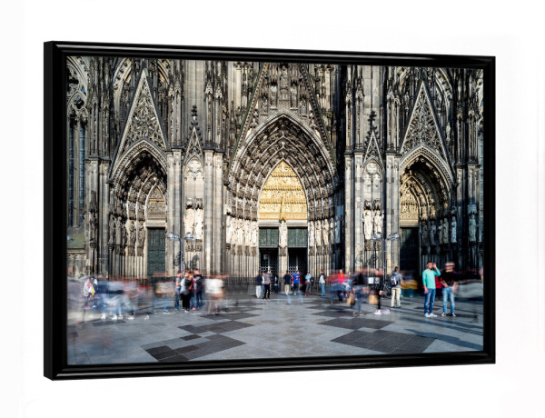 Poster mit schwarzem Rahmen "Kölner Dom Hauptportal" artboxONE - Städte / Köln