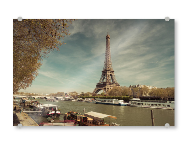 Acrylglasbild "Pariser Romantik an der Seine" artboxONE - Städte / Paris