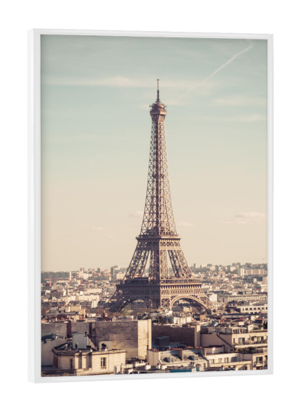 Poster mit weißem Rahmen "Eiffelturm Stadtromantik" artboxONE - Städte / Paris